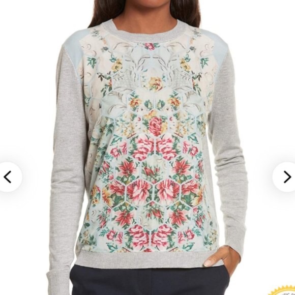 TED BAKER Fareeda Woven Patchwork Sweater Size 3 - Picture 2 of 7